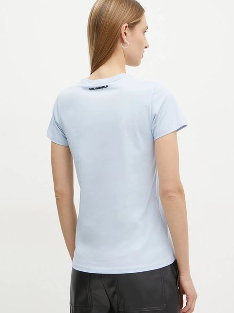 Karl Lagerfeld t-shirt bawełniany damski kolor niebieski A1W17068 - zdjęcie produktu nr 2