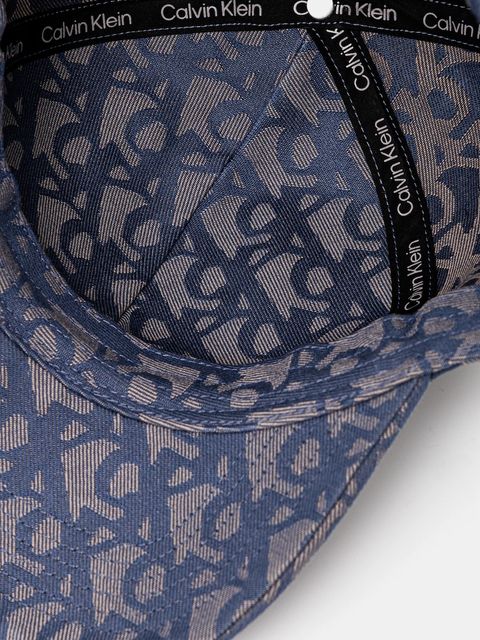 Calvin Klein Jeans czapka z daszkiem kolor niebieski wzorzysta LV04K5058G