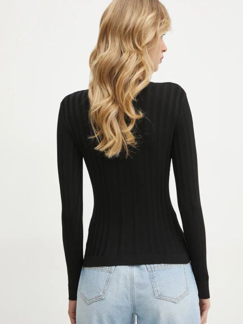 Elisabetta Franchi kardigan damski kolor czarny lekki MK41S51E2