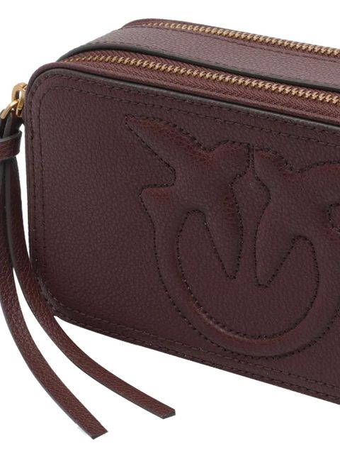 PINKO embossed-logo zip-top mini bag - Brown