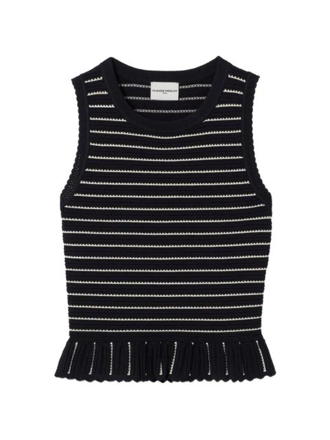Claudie Pierlot striped ruffled top - Blue - zdjęcie produktu nr 1