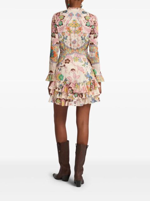 ETRO ruffled mini dress - Neutrals