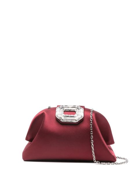 Amina Muaddi Camelia crystal-buckle clutch bag - Grey - zdjęcie produktu nr 1