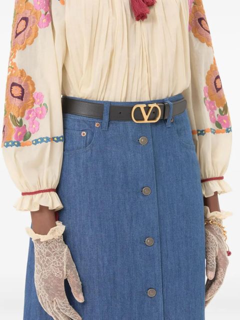 Valentino Garavani VLogo Signature leather belt - Black