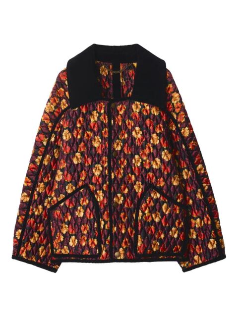 Burberry Floriston geranium leaf-print quilted jacket - Red - zdjęcie produktu nr 1