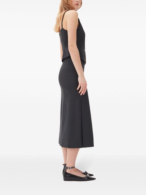 GANNI pinstripe-print vest - Grey