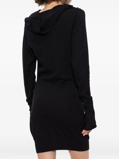 The Attico mock-neck button-up mini dress - Black