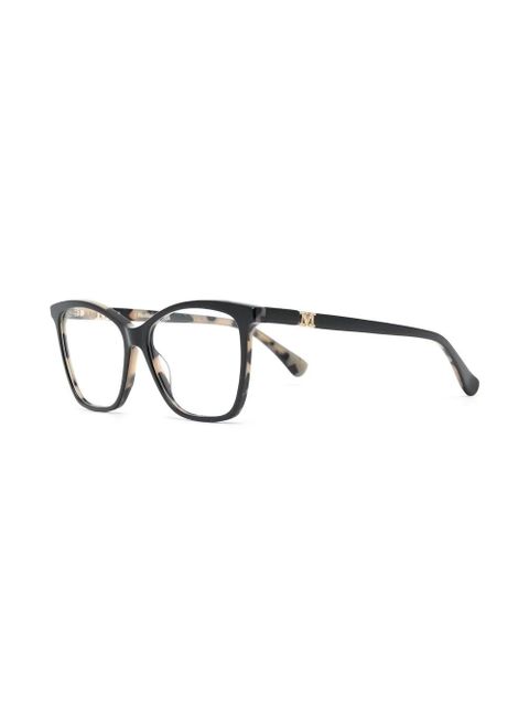 Max Mara Eyewear tortoiseshell-effect logo glasses - Black - zdjęcie produktu nr 2