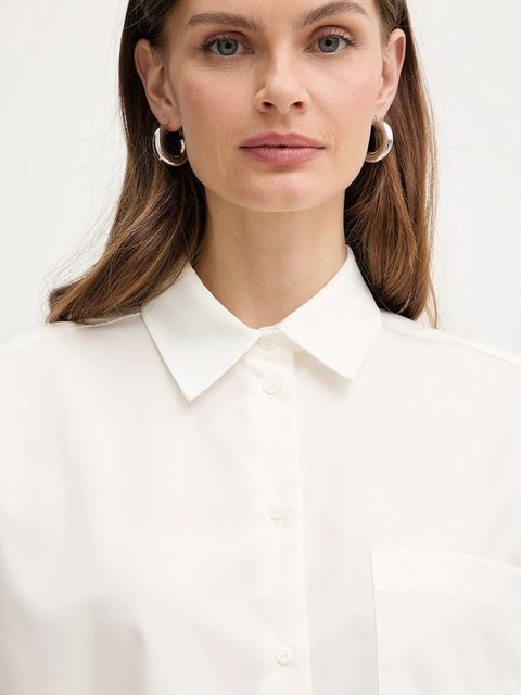 Weekend Max Mara koszula bawełniana NEUTRO damska kolor beżowy relaxed z kołnierzykiem klasycznym 2615111021600