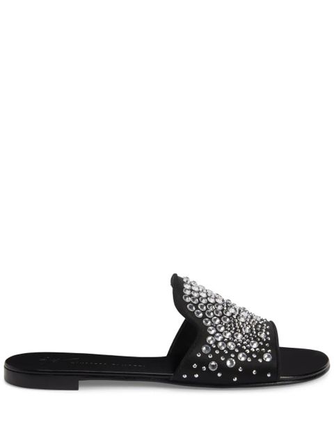 Giuseppe Zanotti Andromedha rhinestone-embellished satin sandals - Black - zdjęcie produktu nr 1