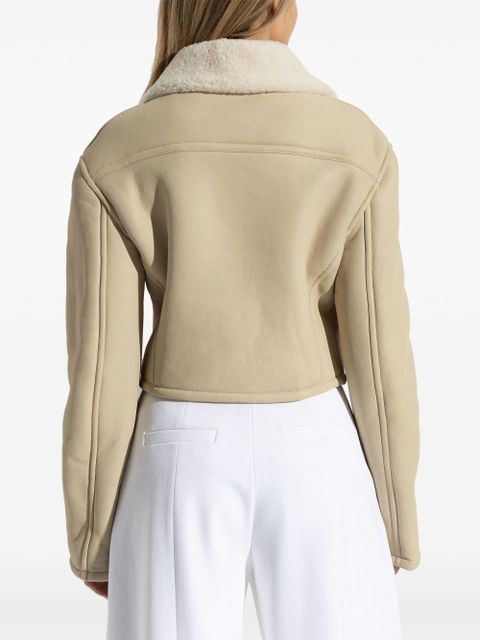 Jacquemus double-breasted shearling jacket - Neutrals