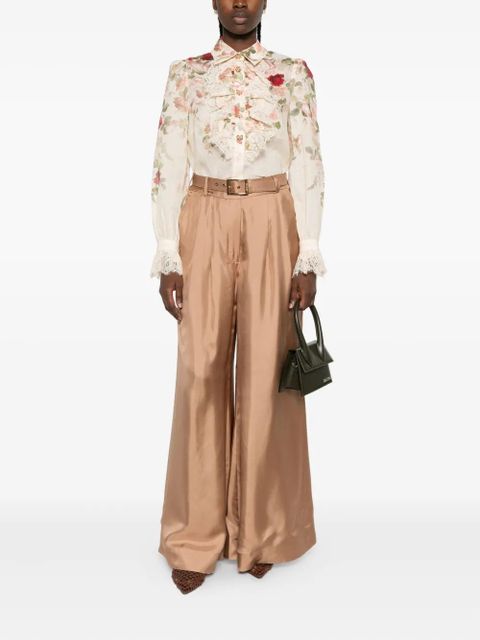 ZIMMERMANN floral lace-trimmed shirt - Neutrals - zdjęcie produktu nr 2