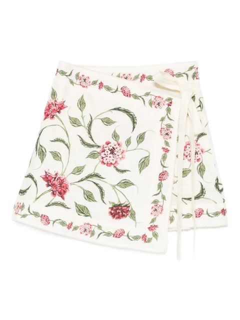 Agua By Agua Bendita Luna floral skirt - White - zdjęcie produktu nr 1