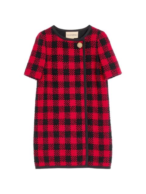 Valentino Garavani tweed jewel-button mini dress - Red - zdjęcie produktu nr 1