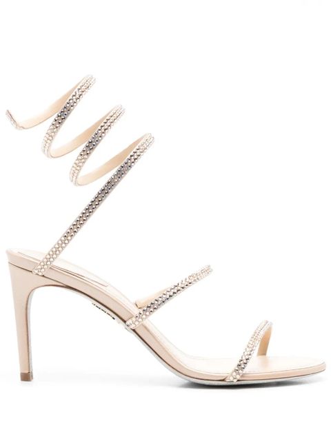 René Caovilla 80mm rhinestone-embellished sandals - Neutrals - zdjęcie produktu nr 1