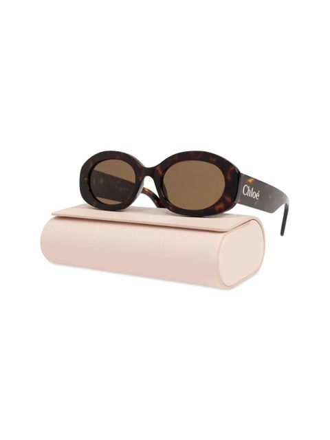 Chloé Eyewear oval-frame recycled-acetate sunglasses - Brown