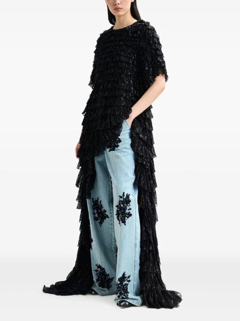 Essentiel Antwerp Itty tiered ruffled top - Black