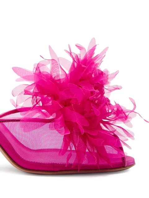 Aquazzura Poeme flower-appliqué open toe sandals - Pink - zdjęcie produktu nr 2