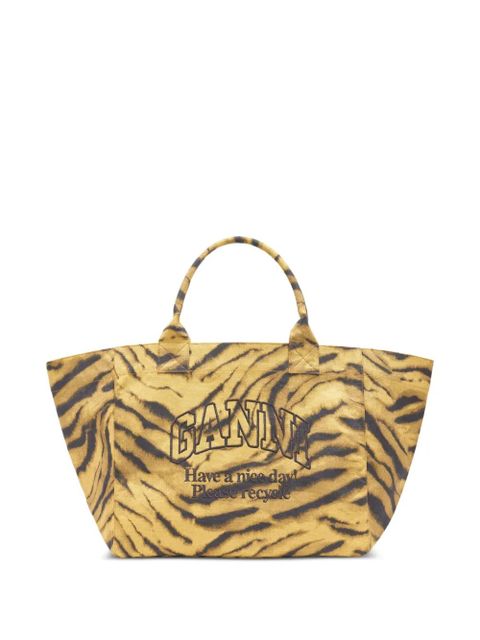 GANNI tiger-print tote bag - Yellow - zdjęcie produktu nr 1