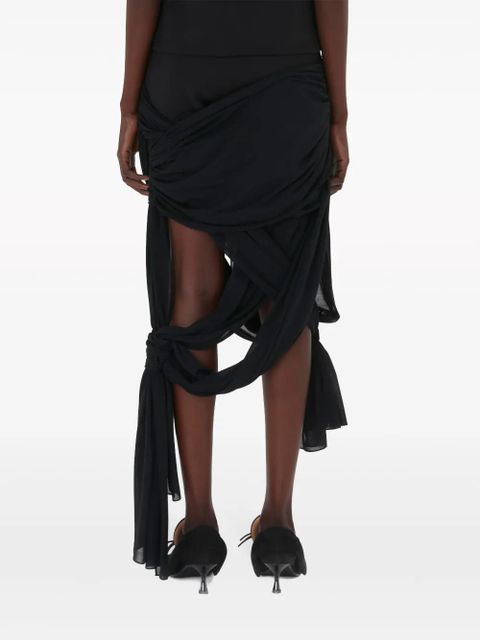 JW Anderson draped wrap midi skirt - Black