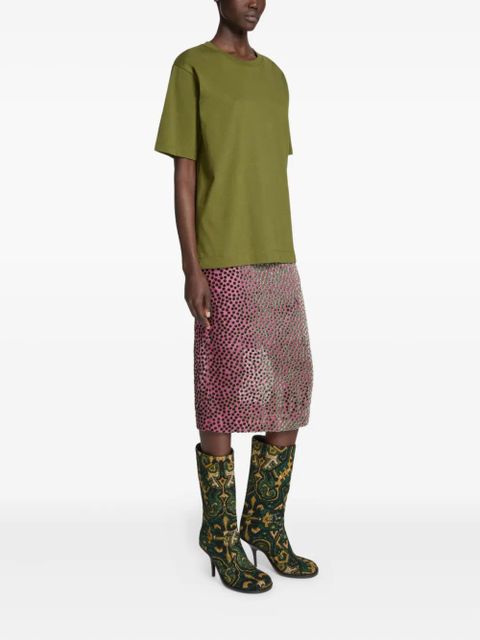 DRIES VAN NOTEN button-embellishment cotton T-shirt - Green - zdjęcie produktu nr 2