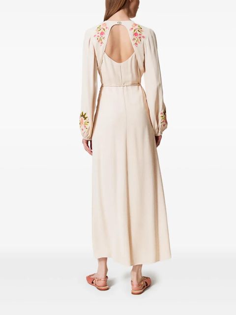 TWINSET floral-embroidery maxi dress - Neutrals