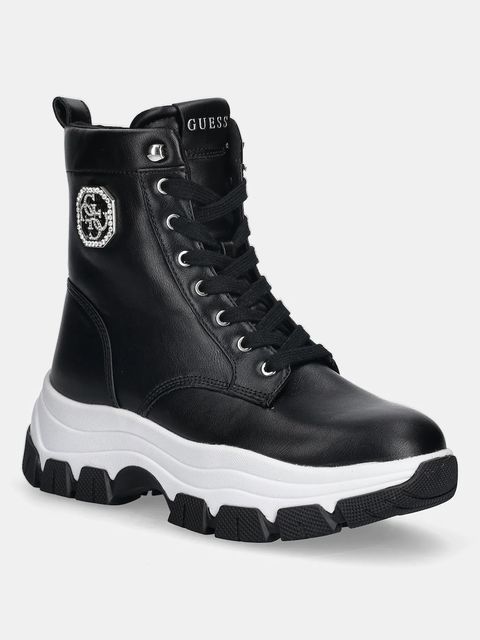 Guess botki BENZON damskie kolor czarny na platformie FLFBNZ ELE12 - zdjęcie produktu nr 1