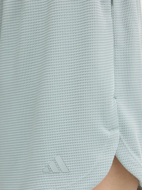 adidas Performance szorty treningowe damskie kolor zielony gładkie medium waist KD0075