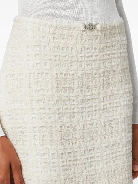 Versace A-line frayed mini skirt - White