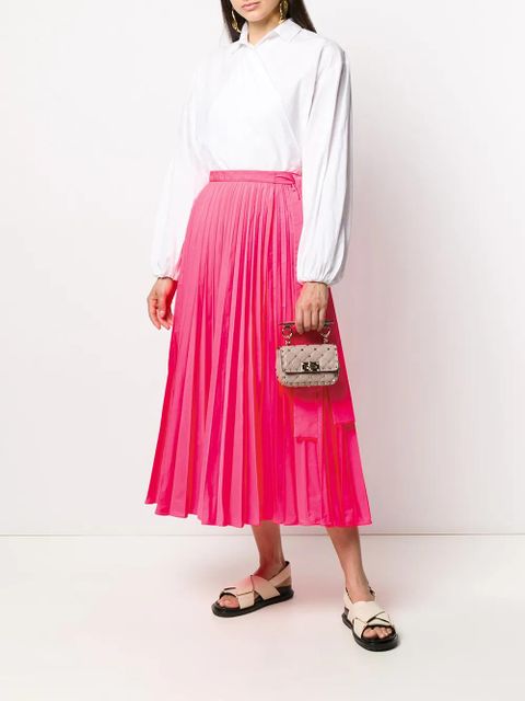Valentino Garavani tied-waist pleated skirt - Pink