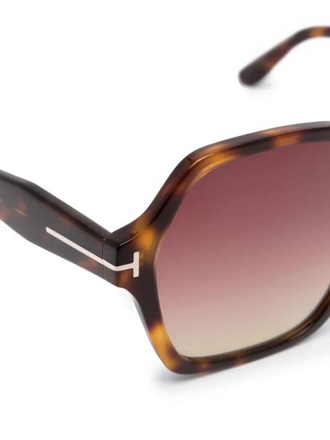 TOM FORD Eyewear oversize geometric-framed sunglasses - Brown - zdjęcie produktu nr 2