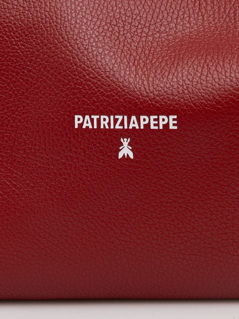 Patrizia Pepe torebka skórzana kolor bordowy 2B0130 L148