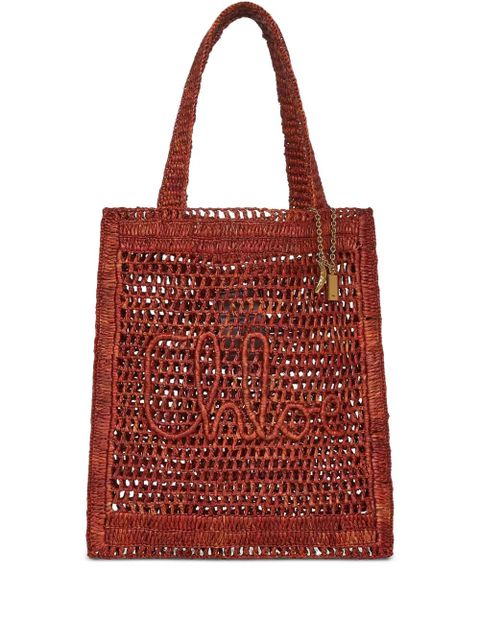 Chloé Summer Banana raffia tote bag - Brown - zdjęcie produktu nr 1