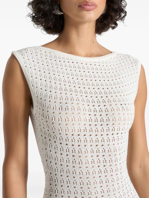 Manière De Voir Keyla pointelle backless mini dress - White