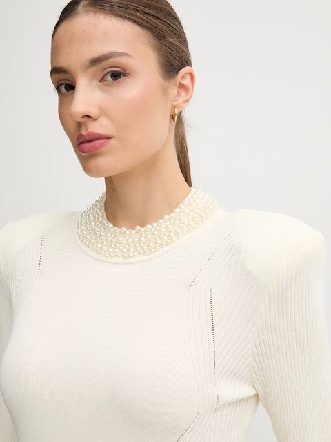 Gaudi sweter damski kolor beżowy lekki 521FD53036 - zdjęcie produktu nr 2