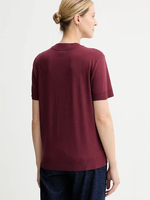 Calvin Klein t-shirt damski kolor bordowy LV044B206G