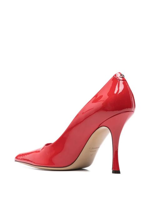 Ferragamo 110mm pointed-toe leather pumps - Red - zdjęcie produktu nr 2