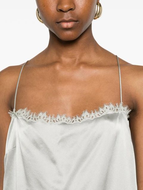 DÔEN Loure lace-trim top - Green