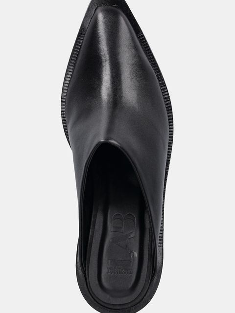 Answear.LAB botki skórzane kolor czarny na słupku