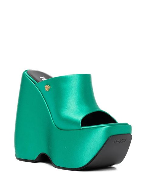 Versace platform wedge heels - Green