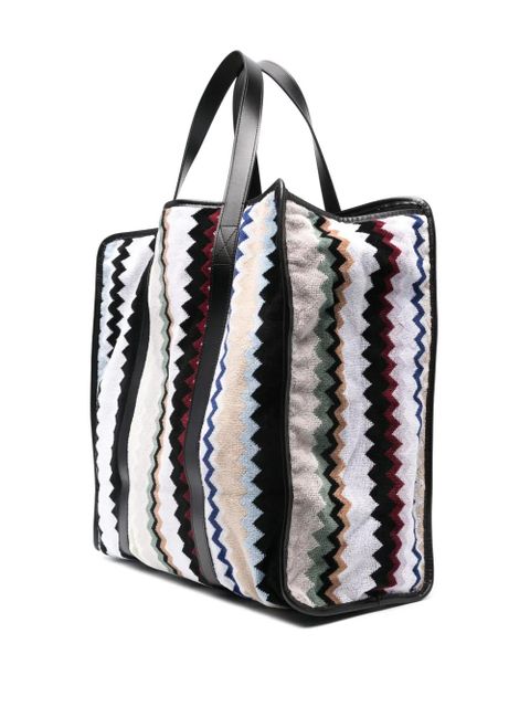 Missoni zigzag-woven tote bag - Grey