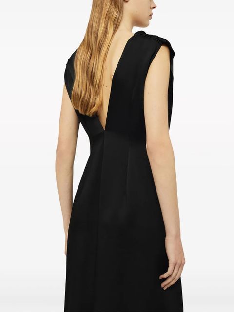 Jil Sander gathered sleeveless gown - Black