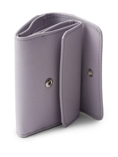 Prada triangle-logo leather wallet - Purple