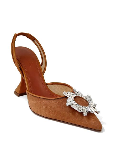 Amina Muaddi Begum embellished slingback heeled pumps - Neutrals - zdjęcie produktu nr 2