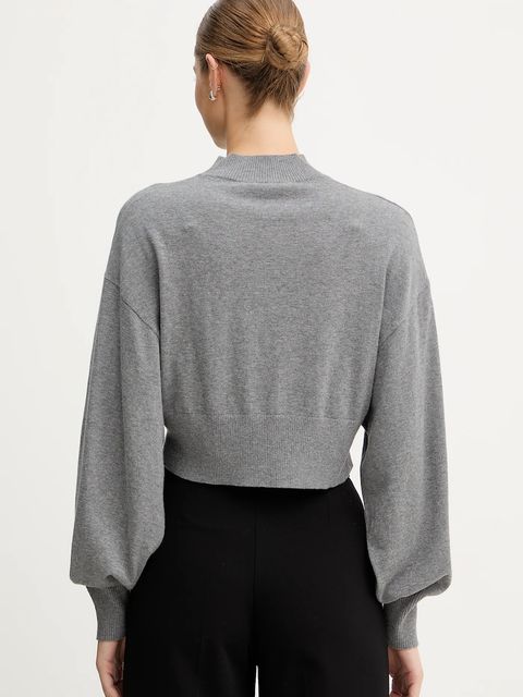 United Colors of Benetton sweter z dodatkiem wełny damski kolor szary lekki z półgolfem 1Y6SD2041