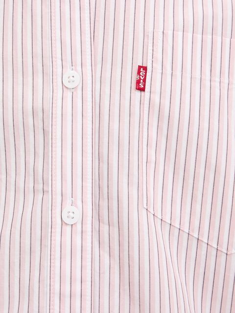 Levi's koszula bawełniana damska kolor różowy relaxed z kołnierzykiem klasycznym 001HM