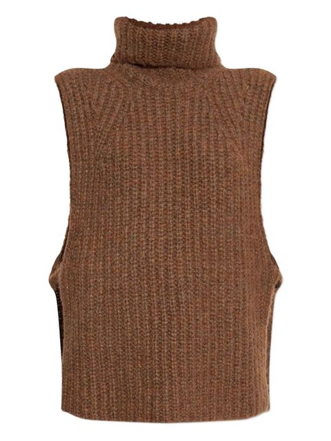 ISABEL MARANT turtleneck ribbed vest - Brown - zdjęcie produktu nr 1