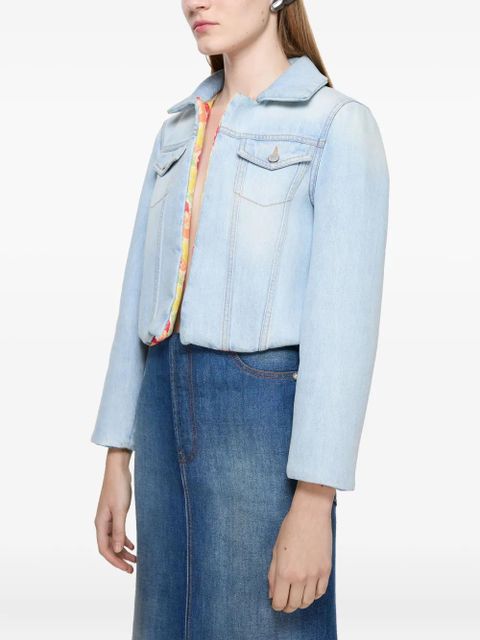 Acne Studios floral-lining denim jacket - Blue