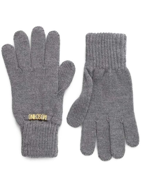 Moschino logo-lettering gloves - Grey - zdjęcie produktu nr 1