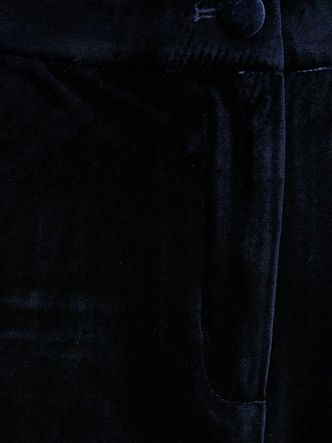 Answear.LAB spodnie welurowe damskie kolor granatowy szerokie high waist